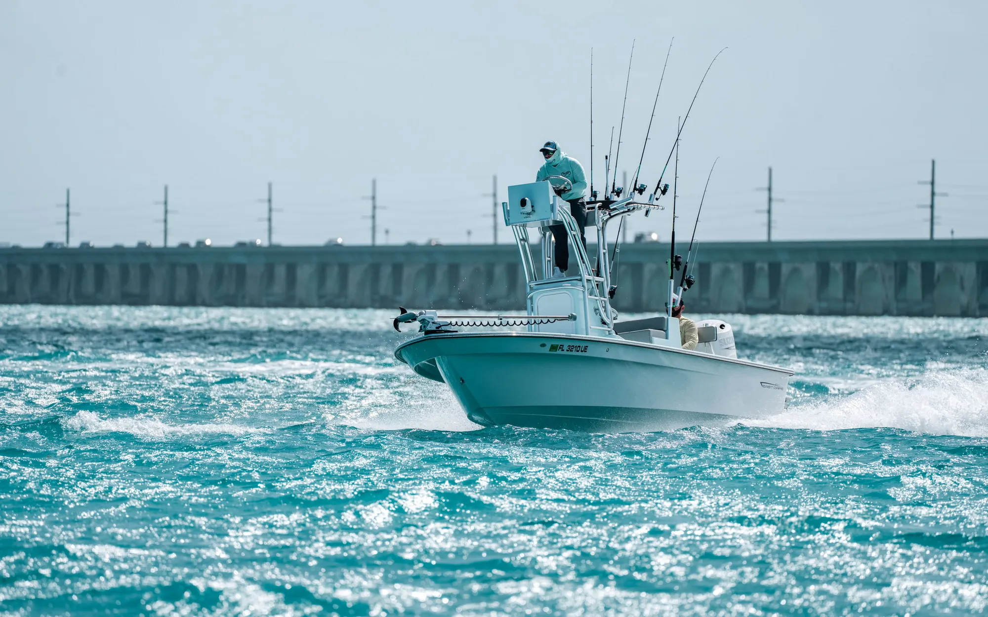 East Cape 21 EVO on the water