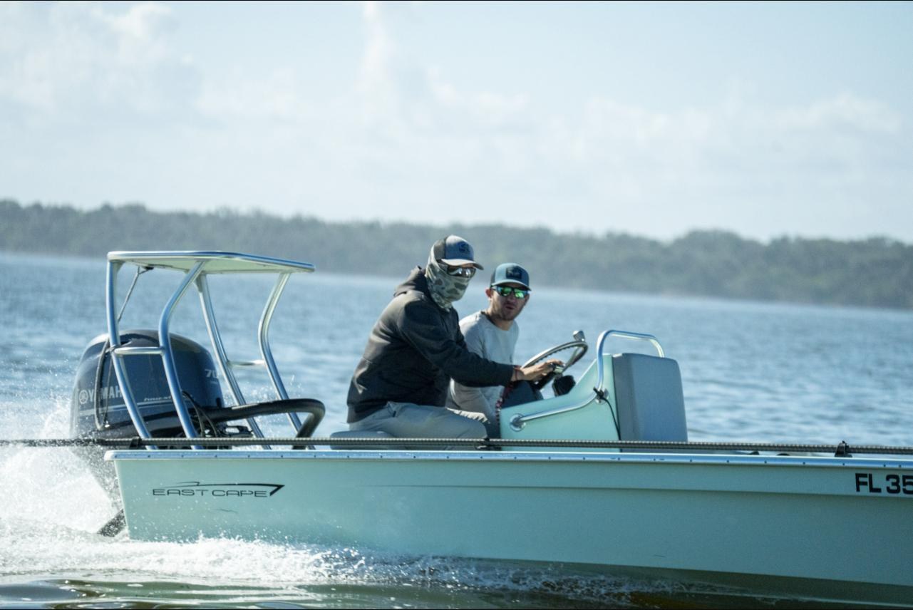 Tanner Severt at the helm of his 17 EVO V