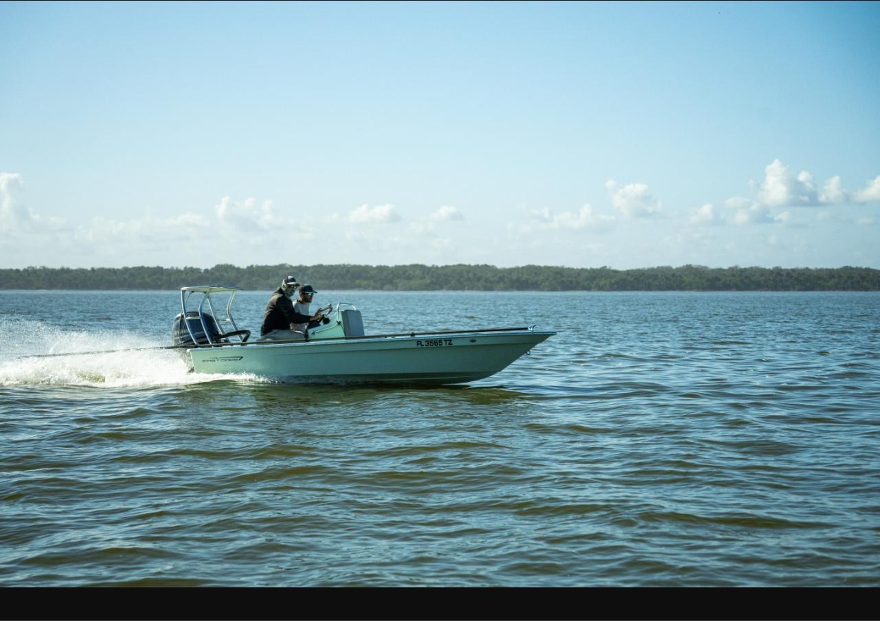 Captain Tanner Severt running his 17 EVO V on the Mosquito Lagoon